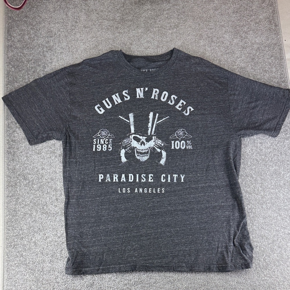 Guns N Roses Short Sleeve Gray Graphic Shirt Paradise City Womens 2XL